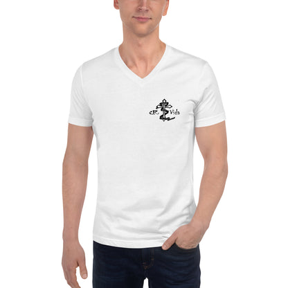 CR Vida White letters Unisex Short Sleeve V-Neck T-Shirt